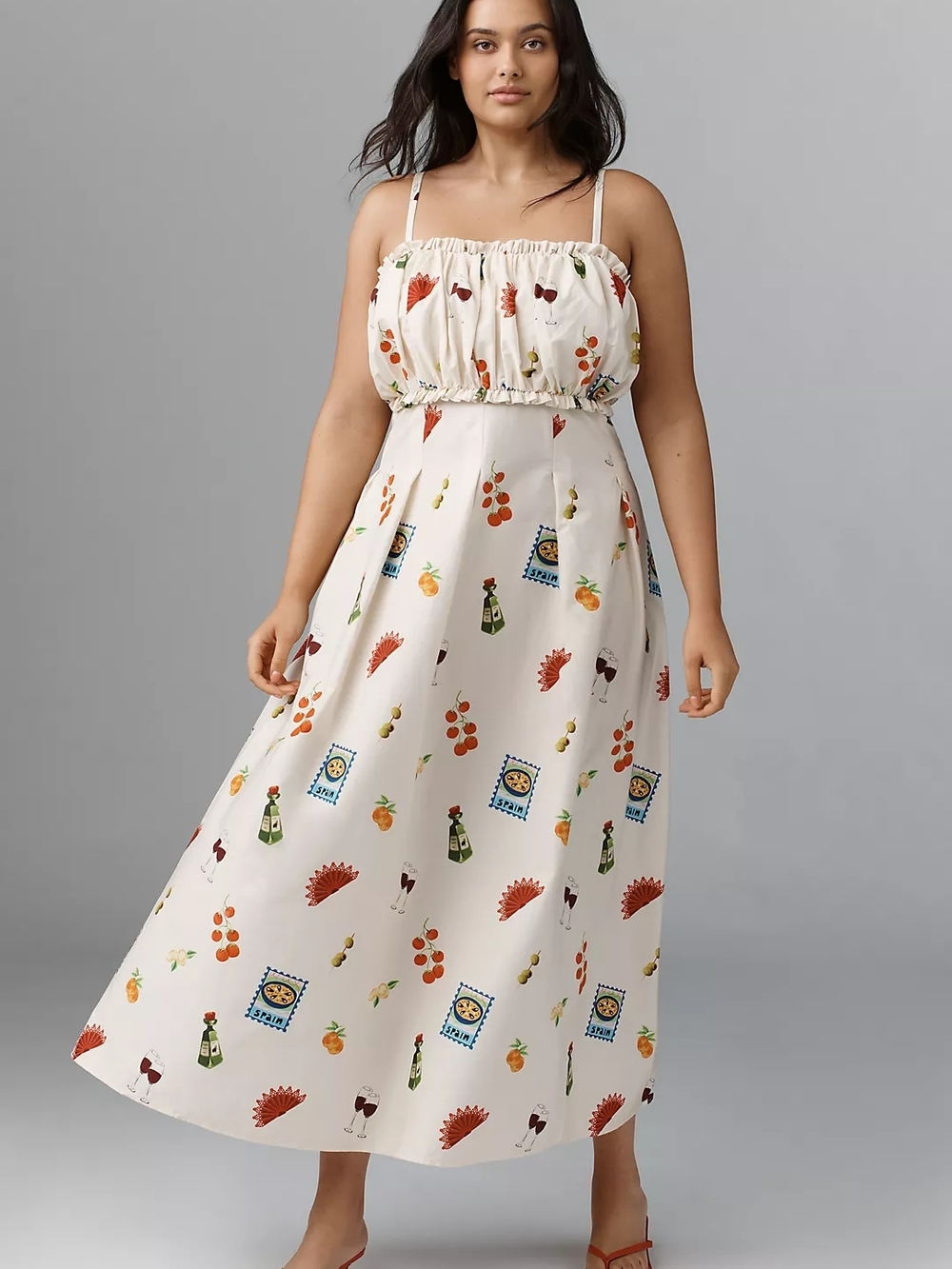 NWT Anthropologie Eloquii Shirred Bodice Ruffle Maxi Dress 26